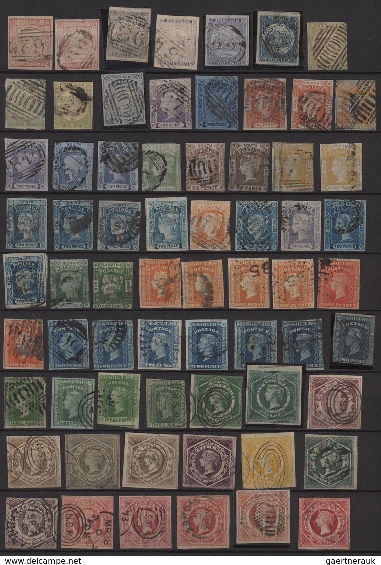 Neusüdwales: 1850/1907, Mainly Used Collection Of Apprx. 680 Stamps, Sorted On Stockpages And Showin - Cartas & Documentos