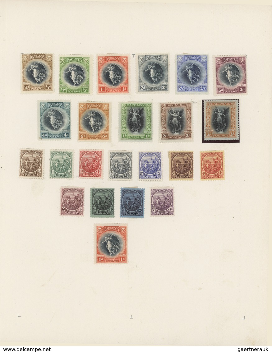 Barbados: 1852-1925, Collection Mint And Used On 5 Album Leaves Including SG 5, 5a, 7, 11, 12, 17-19 - Barbades (1966-...)