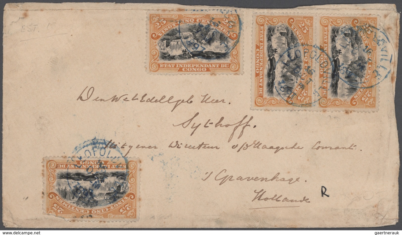 Belgisch-Kongo: 1896-1940's Ca.: Group Of 45 Covers, Postal Stationery Cards, Telegrams And Document - Colecciones