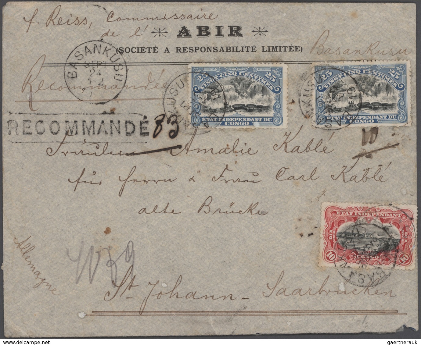 Belgisch-Kongo: 1896-1940's Ca.: Group Of 45 Covers, Postal Stationery Cards, Telegrams And Document - Colecciones