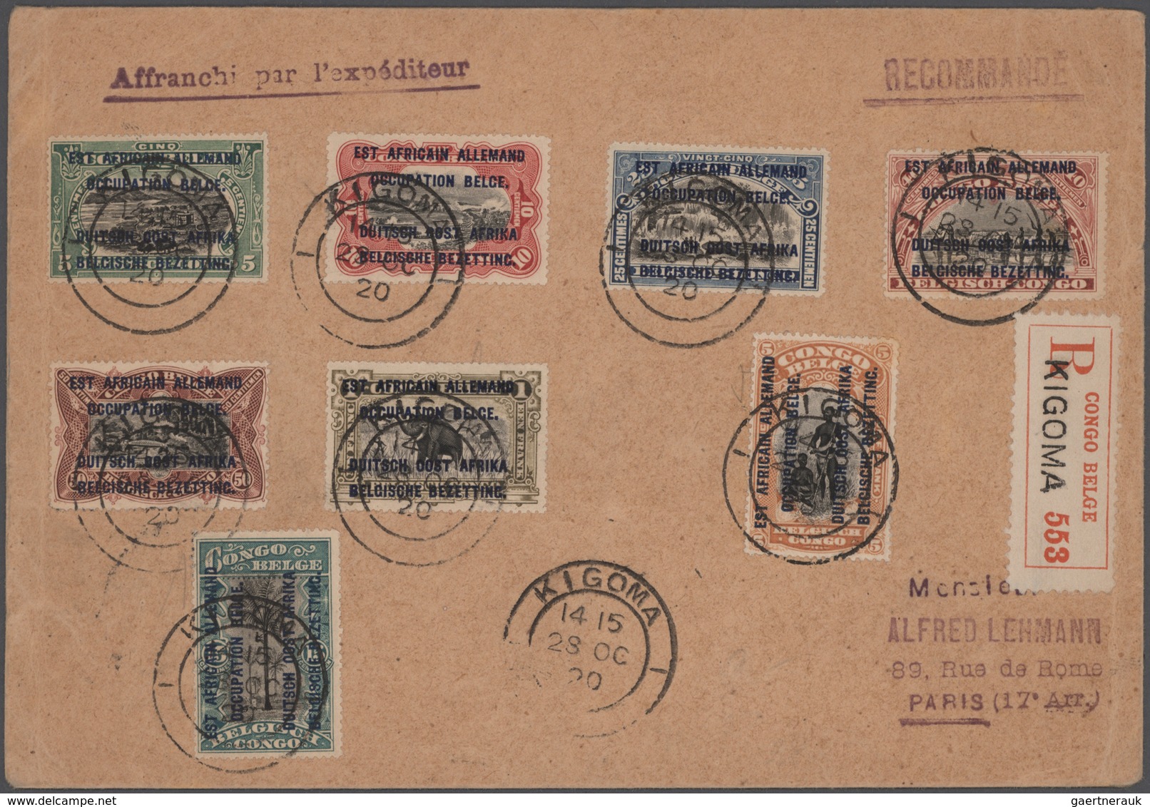 Belgisch-Kongo: 1896-1940's ca.: Group of 45 covers, postal stationery cards, telegrams and document