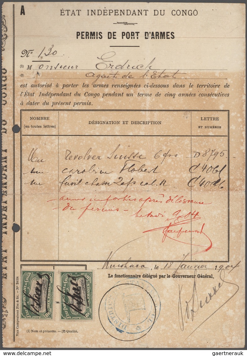 Belgisch-Kongo: 1896-1940's ca.: Group of 45 covers, postal stationery cards, telegrams and document