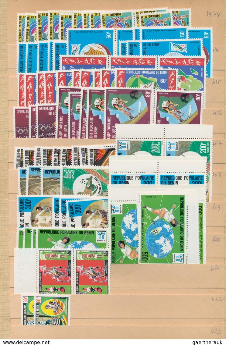 Benin: 1975/1992, Comprehensive MNH Stock In A Thick Album, Comprising Overprints, Commemoratives, A - Bénin – Dahomey (1960-...)