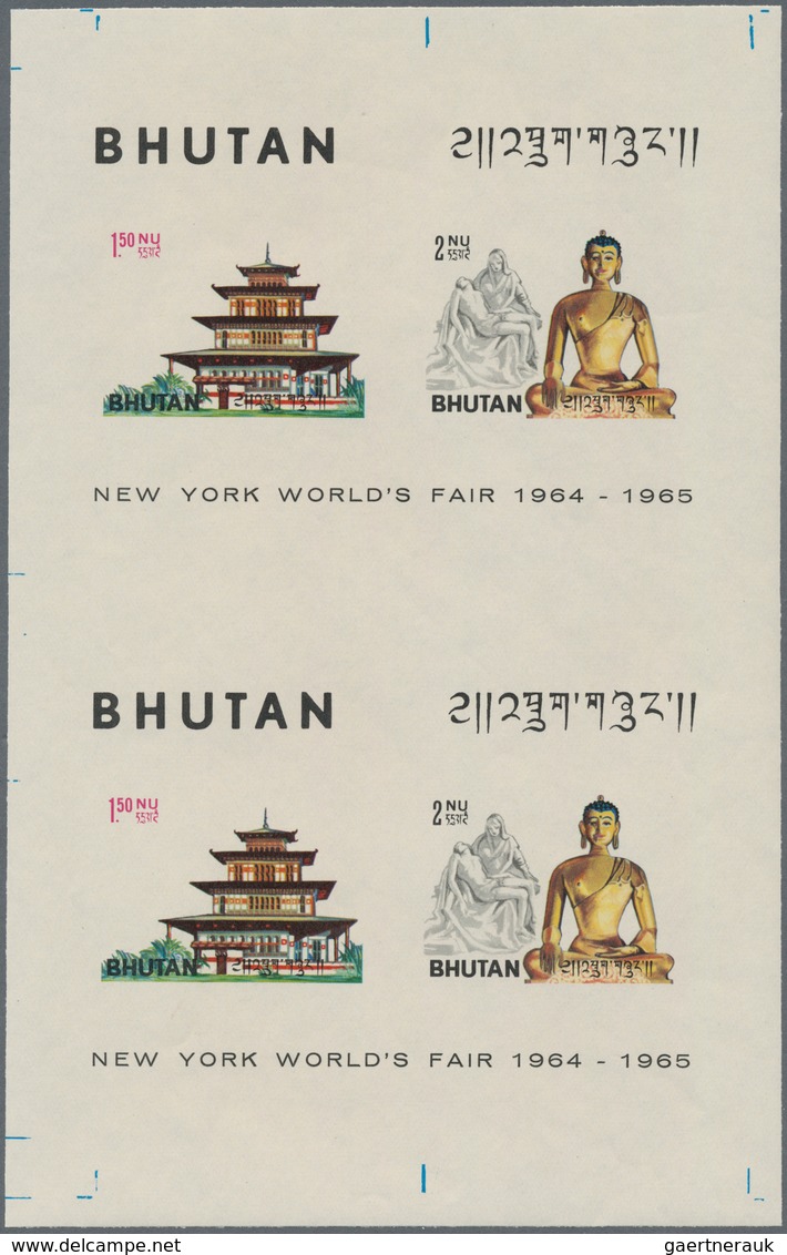 Bhutan: 1964/1988 (ca.), MNH assortment of specialities like imperforate stamps and mainly progressi