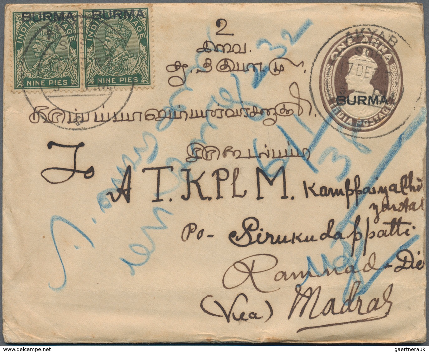 Birma / Burma / Myanmar: 1938-40's: Group Of 10 Postal Stationery Envelopes Of Various Sizes Includi - Myanmar (Burma 1948-...)