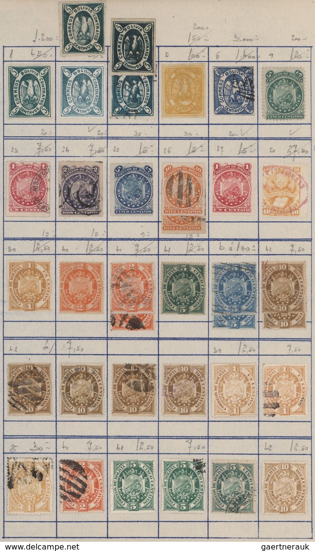 Bolivien: 1867/1960 (ca.), Used And Unused Collection On Album Pages With Main Value In The Classic - Bolivien