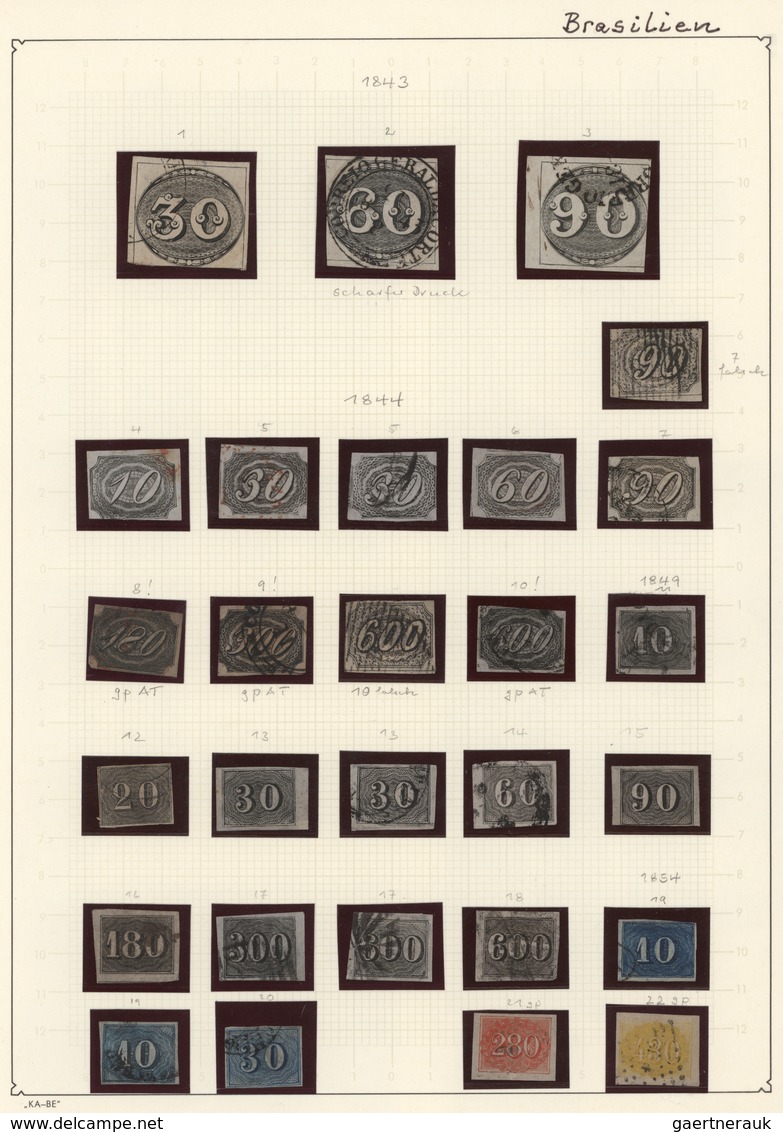 Brasilien: 1843-1975, Sammlung Im Klemmbinder, Hauptwert Bei Den Ersten Ausgaben, Danach Nur Sporadi - Oblitérés