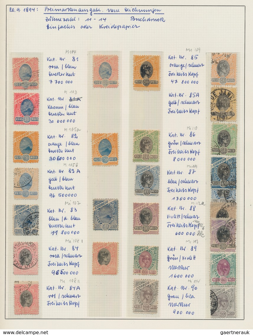 Brasilien: 1890/1970 (ca.), DEFINITIVE SETS, Comprehensive Mint And Used Specialised Collection Of V - Usados