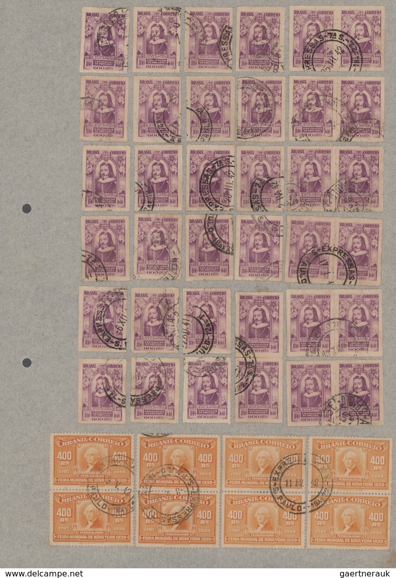 Brasilien: 1900/1960 (ca.), Mainly From 1920, Very Comprehensive Accumulation Of Apprx. 30.000 Mainl - Usati