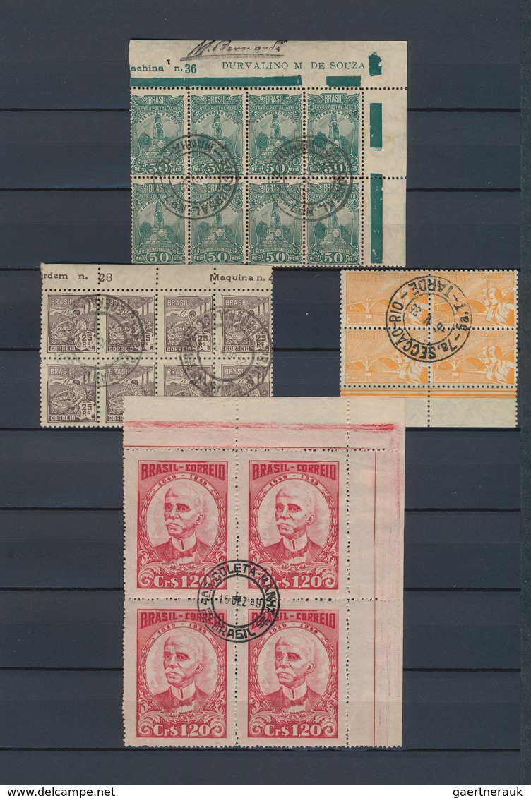 Brasilien: 1930/1955, Specialised Assortment Of Used Units Up To Block Of 20, Comprising Definitves - Oblitérés