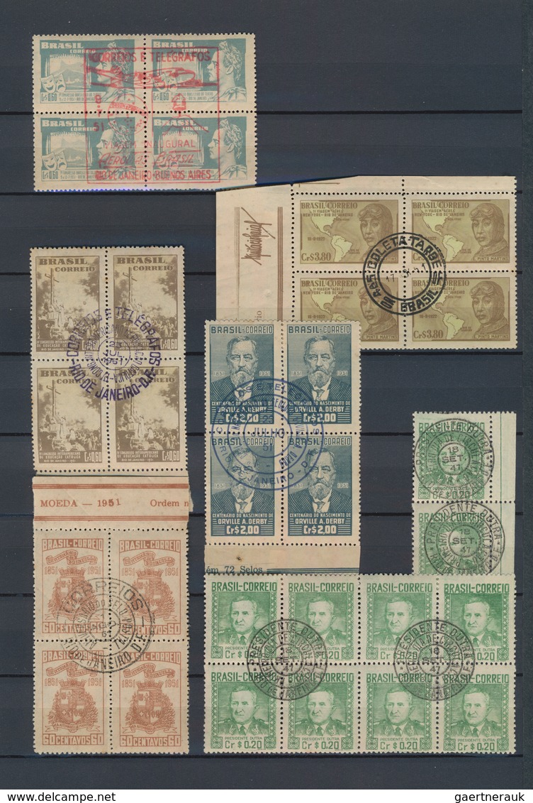 Brasilien: 1930/1955, Specialised Assortment Of Used Units Up To Block Of 20, Comprising Definitves - Usados