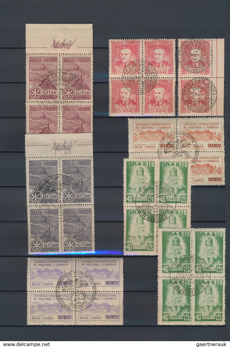 Brasilien: 1930/1955, Specialised Assortment Of Used Units Up To Block Of 20, Comprising Definitves - Oblitérés