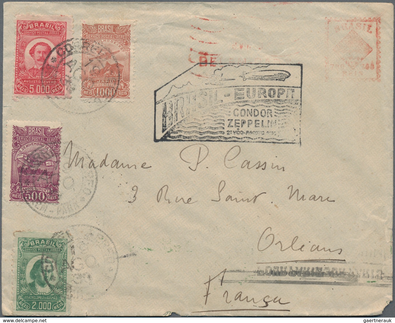 Brasilien - Flugpost: 1932/1933, Correspondence To Orleans/France, Lot Of Six Airmail Covers, E.g. C - Luftpost