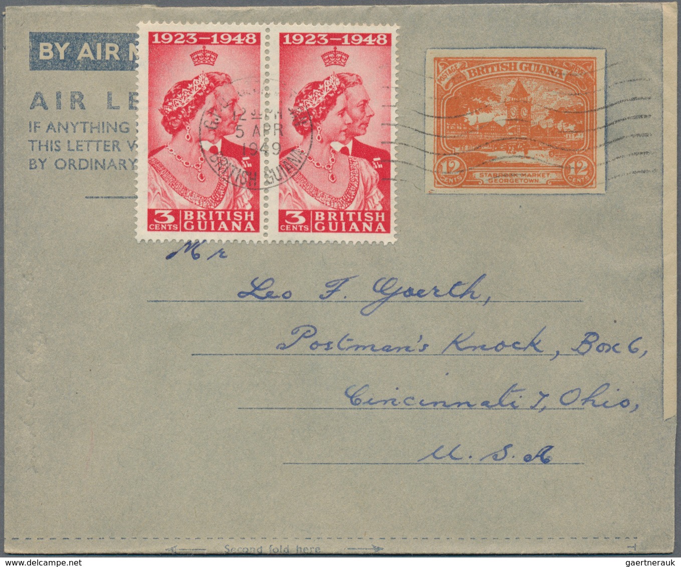 Britisch-Guyana: 1950/60, Accumulation Of Ca. 300 Unused/CTO-used And Commercially Used (to USA) Pos - Guyane Britannique (...-1966)