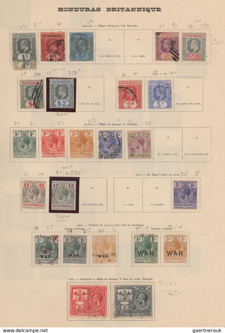 Britisch-Honduras: 1865/1960 (ca.), Used And Mint Collection On Ancient Album Pages, Showing A Good - Brits-Honduras (...-1970)