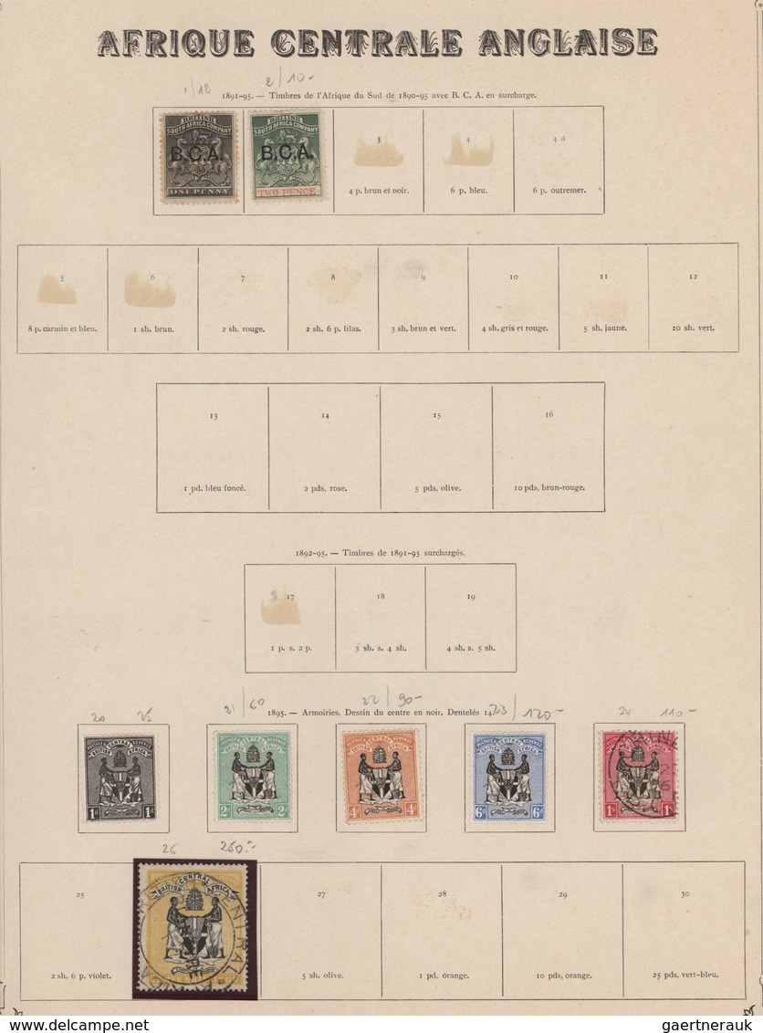 Britisch-Zentralafrika: 1891/1904, Used And Mint Collection Of 41 Stamps On Album Pages Incl. Severa - Autres & Non Classés