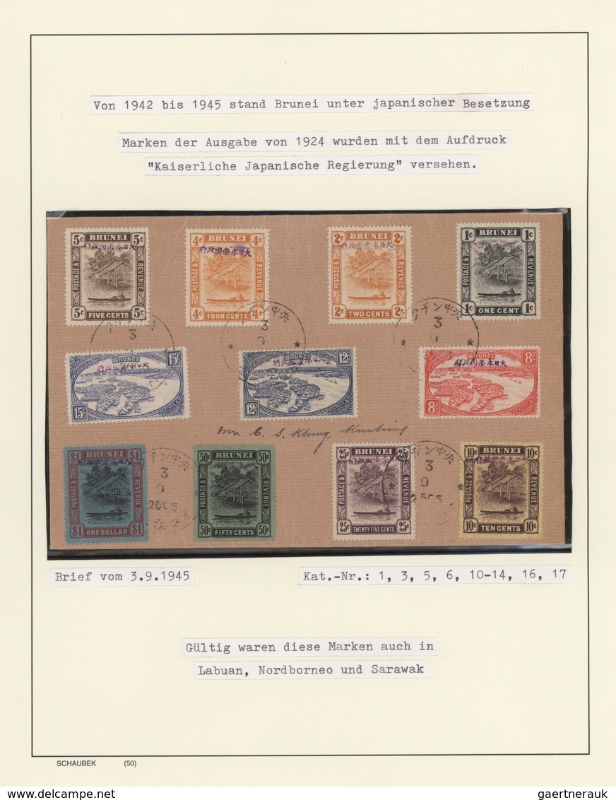 Brunei: 1895/2007, Powerful Collection Of Nearly 600 Covers/cards, Arranged In Four Thick And Heavy - Brunei (1984-...)