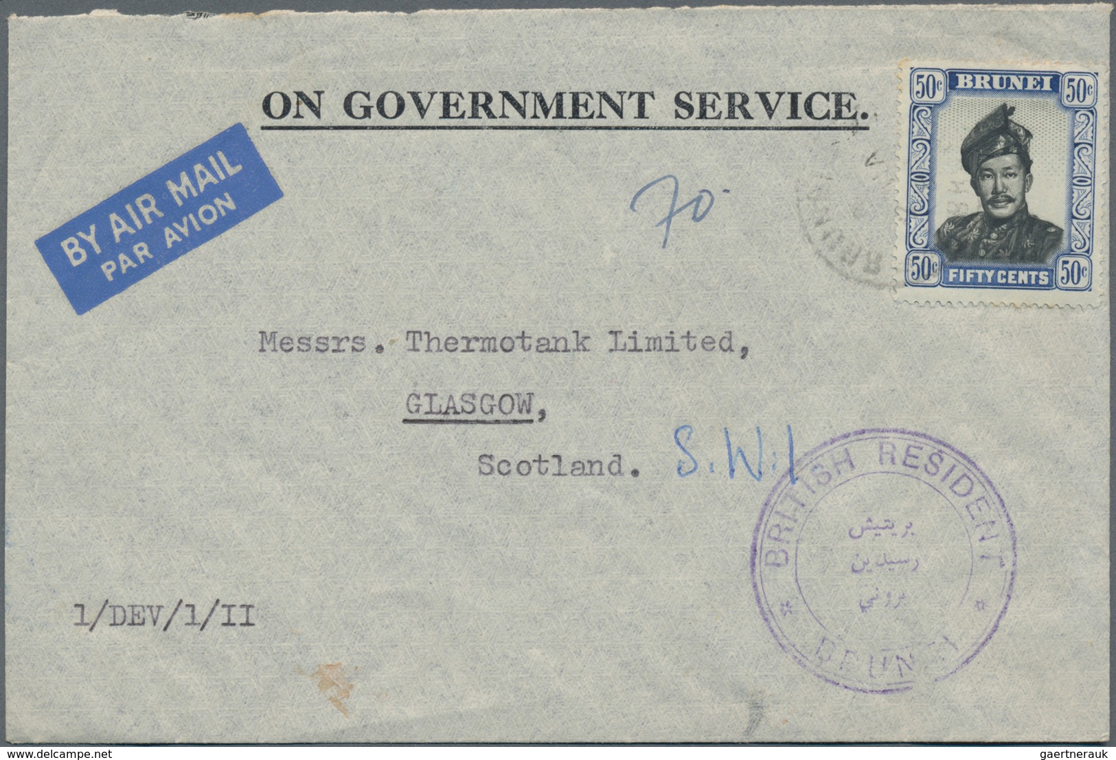 Brunei: 1946/73, foreign covers (24 inc. 8 registered) to England, Malaysia and Singapore inc. two 1