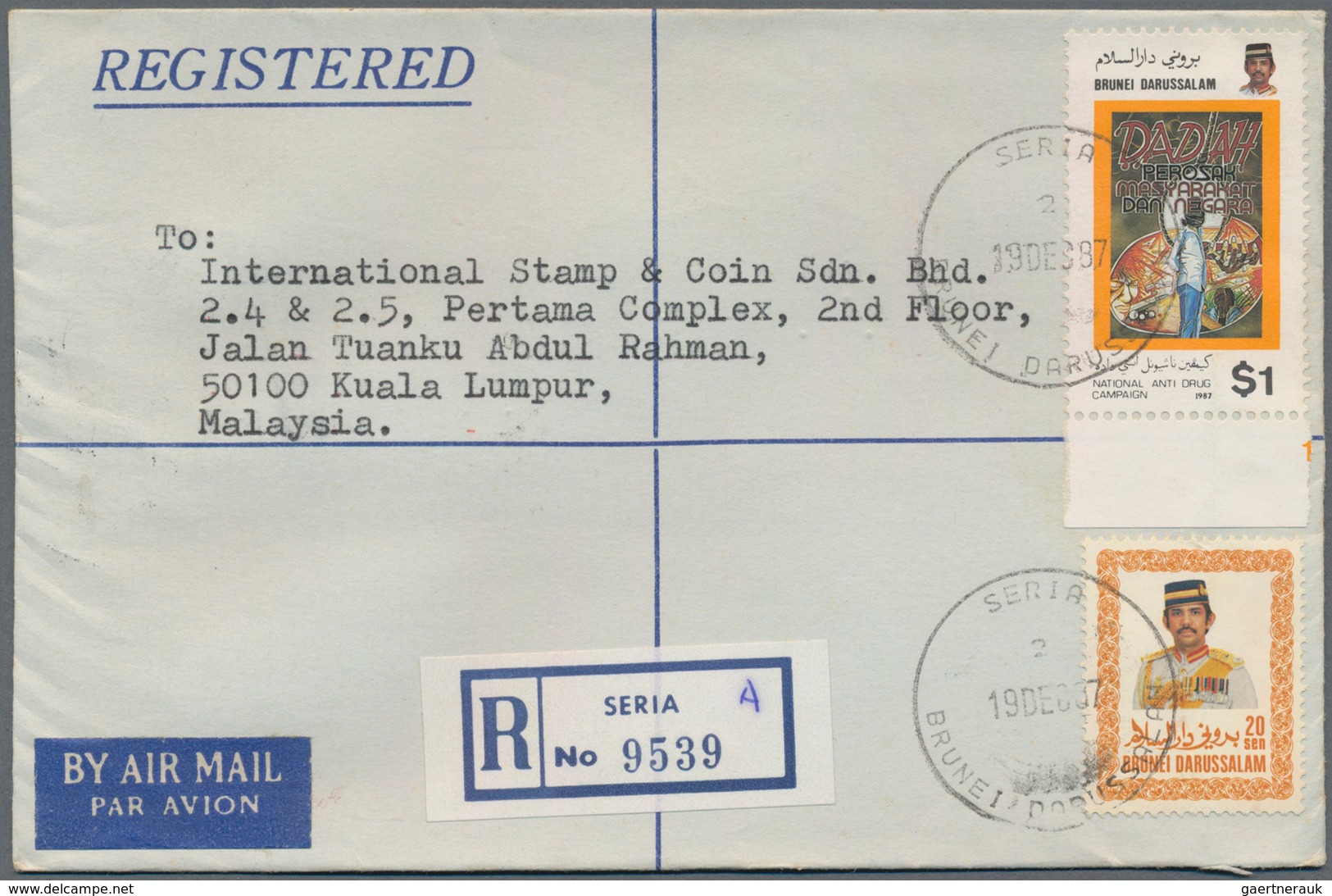 Brunei: 1950's-80's: 24 Covers With Various Frankings Used At Various Post Offices, Including Regist - Brunei (1984-...)