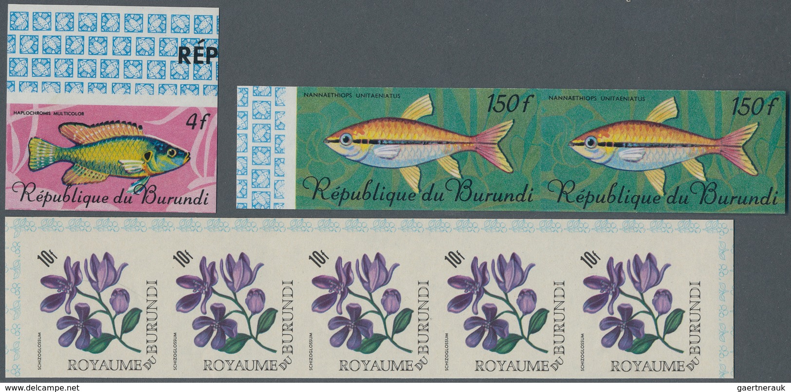 Burundi: 1966/1970, Lot Of 5756 IMPERFORATE (instead Of Perforate) Stamps MNH, Showing Various Topic - Verzamelingen