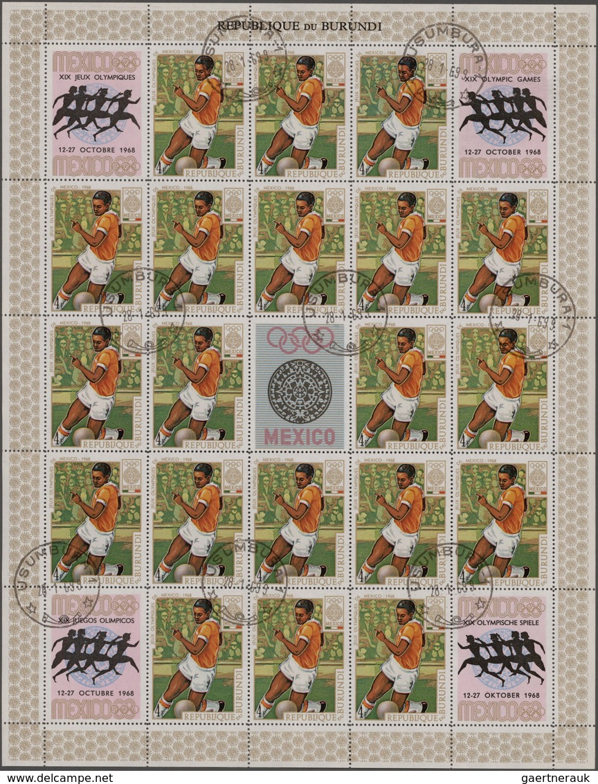 Burundi: 1966/1978 (ca.), Enormous Stock Of Used Perforated And Imperforated Stamps With Hundreds To - Colecciones