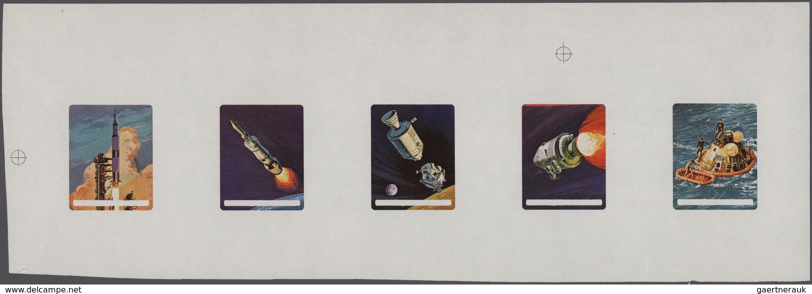 Burundi: 1969, FIRST LANDING ON THE MOON - 8 Items; Collective, Progressive Single Die Proofs For So - Collections