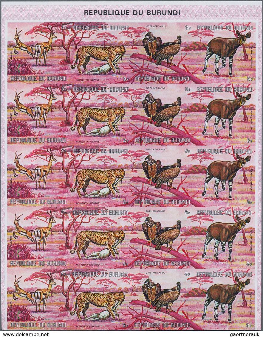 Burundi: 1970/1992. Lot Of 9,895 IMPERFORATE Stamps, Souvenir And Miniature Sheets Showing Various I - Sammlungen