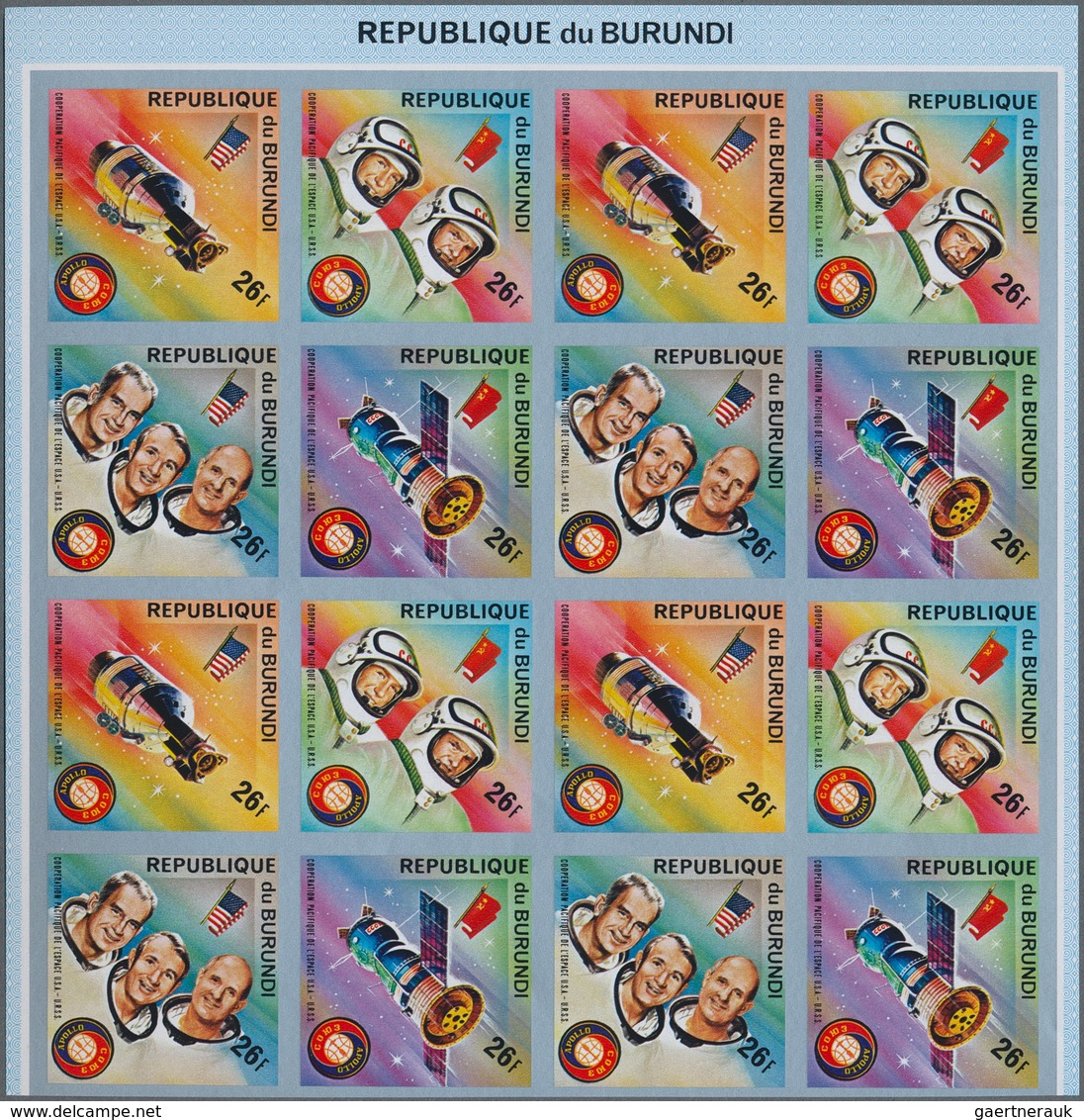 Burundi: 1970/1992. Lot of 9,895 IMPERFORATE stamps, souvenir and miniature sheets showing various i