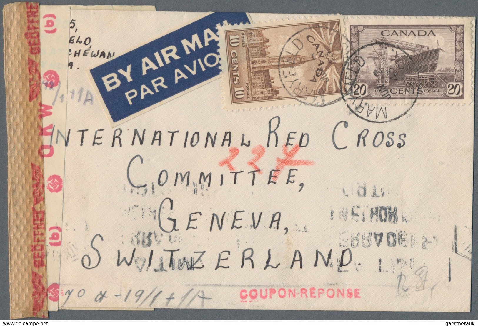 Canada / Kanada: 1941/45 23 Letters All Sent To The Red Cross In Geneva, All Censored (mostly Britis - Sammlungen