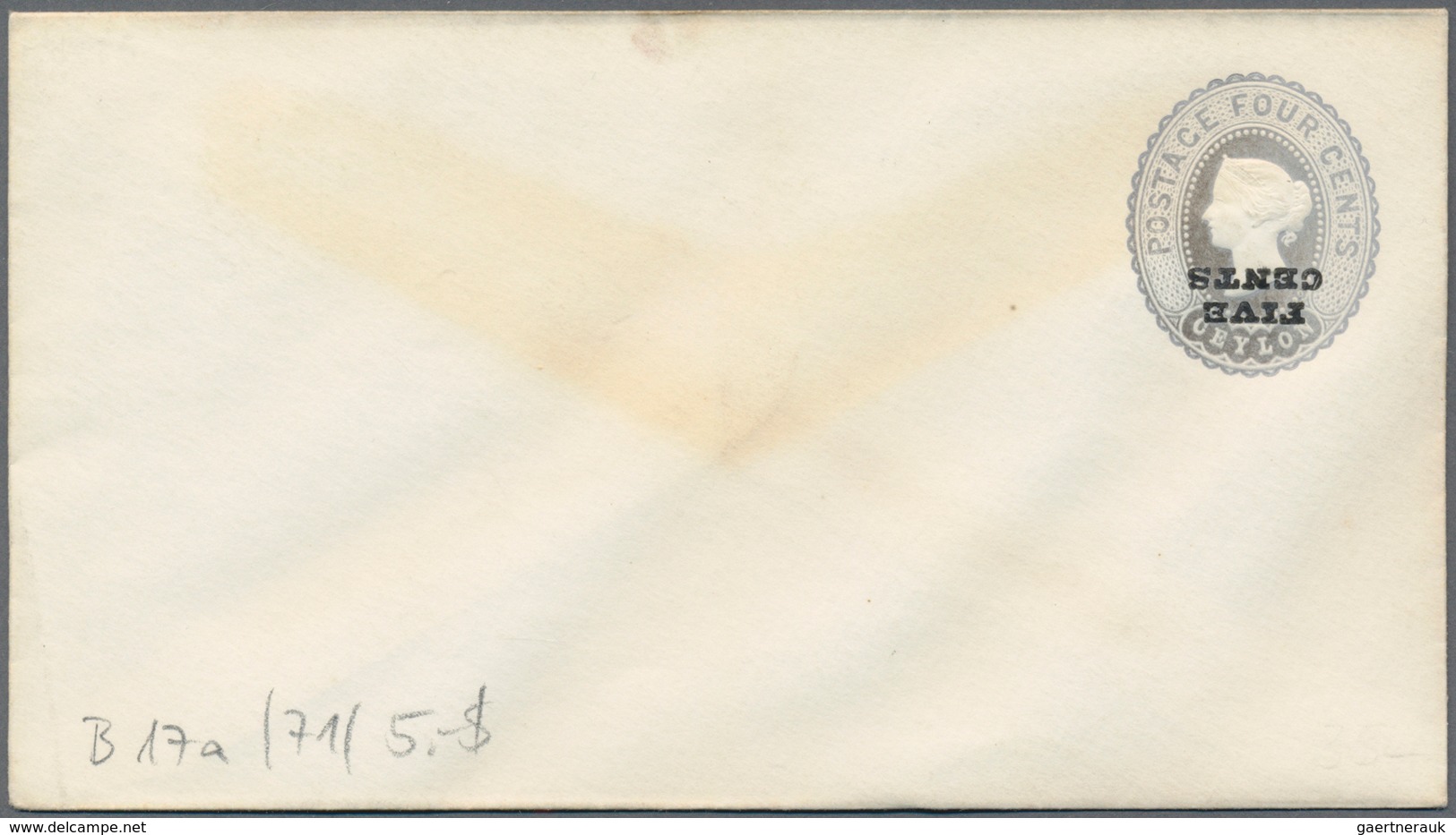 Ceylon / Sri Lanka: 1885-88 Postal Stationery Provisionals: Collection Of 20 P/s Envelopes 5c. On 4c - Sri Lanka (Ceilán) (1948-...)