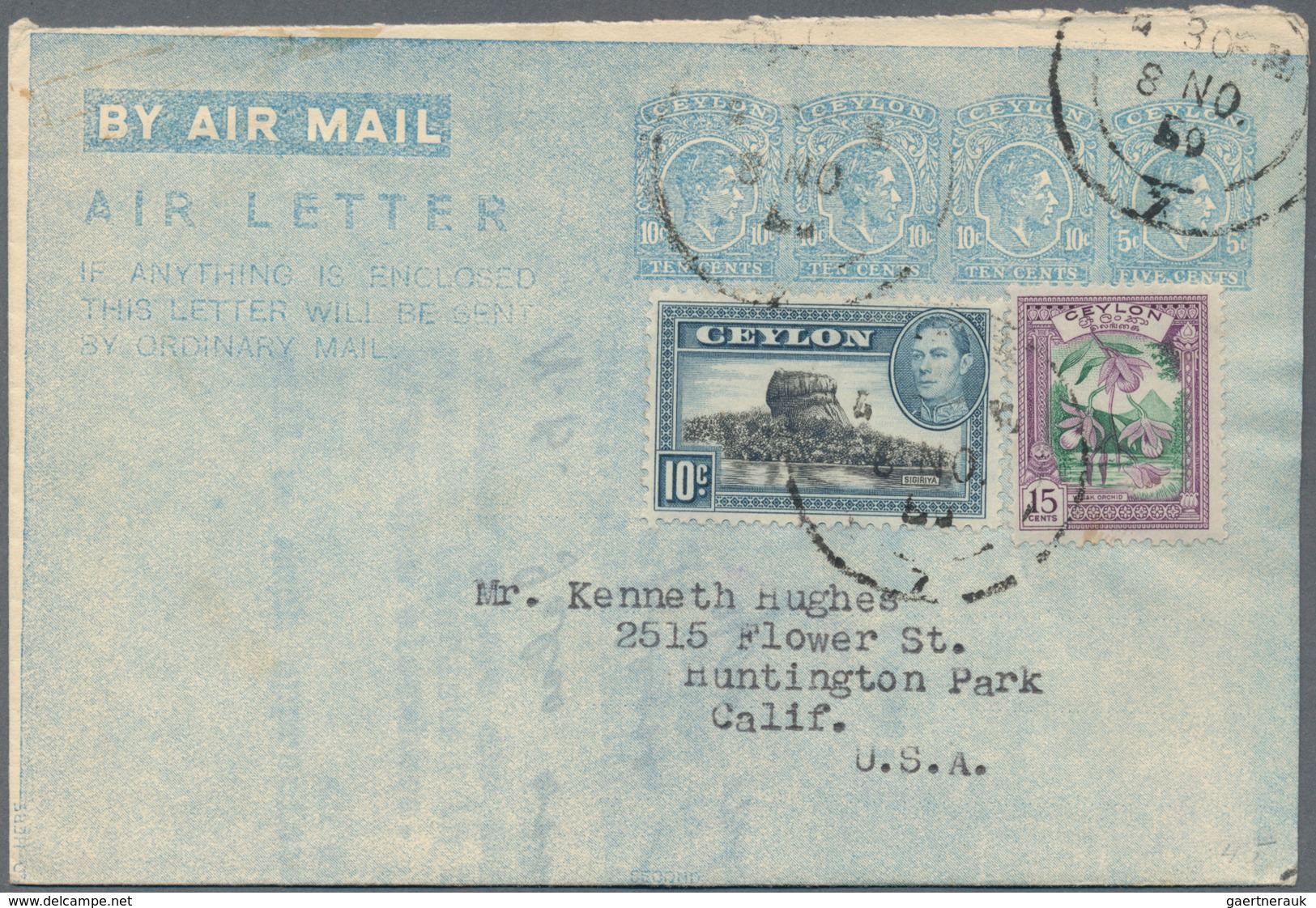 Ceylon / Sri Lanka: 1945-1952 AIR LETTERS: Group Of 35 KGVI. Air Letters, From 4x10c. To 35c., 22 Of - Sri Lanka (Ceylon) (1948-...)