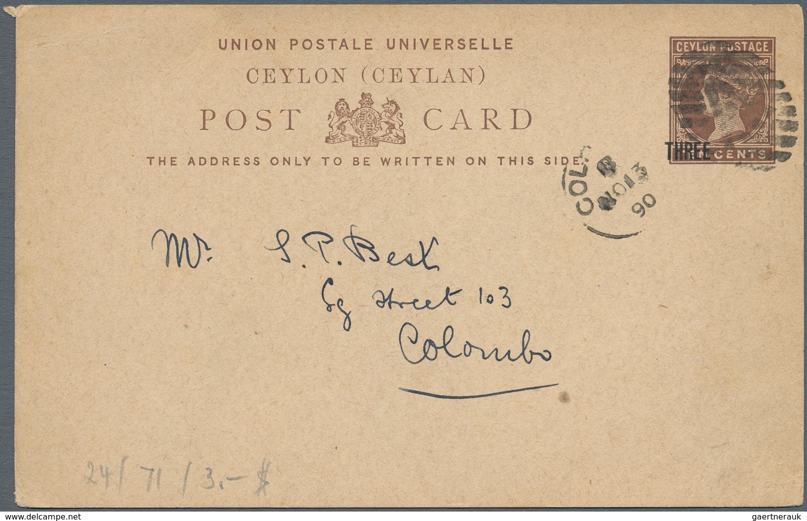 Ceylon - Ganzsachen: 1872-1940's Ca.: Collection Of About 140 Postal Stationery Items, ALL USED, Inc - Other & Unclassified