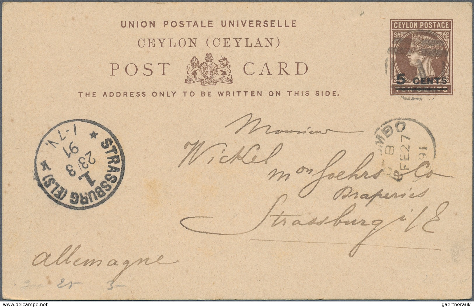 Ceylon - Ganzsachen: 1872-1940's Ca.: Collection Of About 140 Postal Stationery Items, ALL USED, Inc - Autres & Non Classés