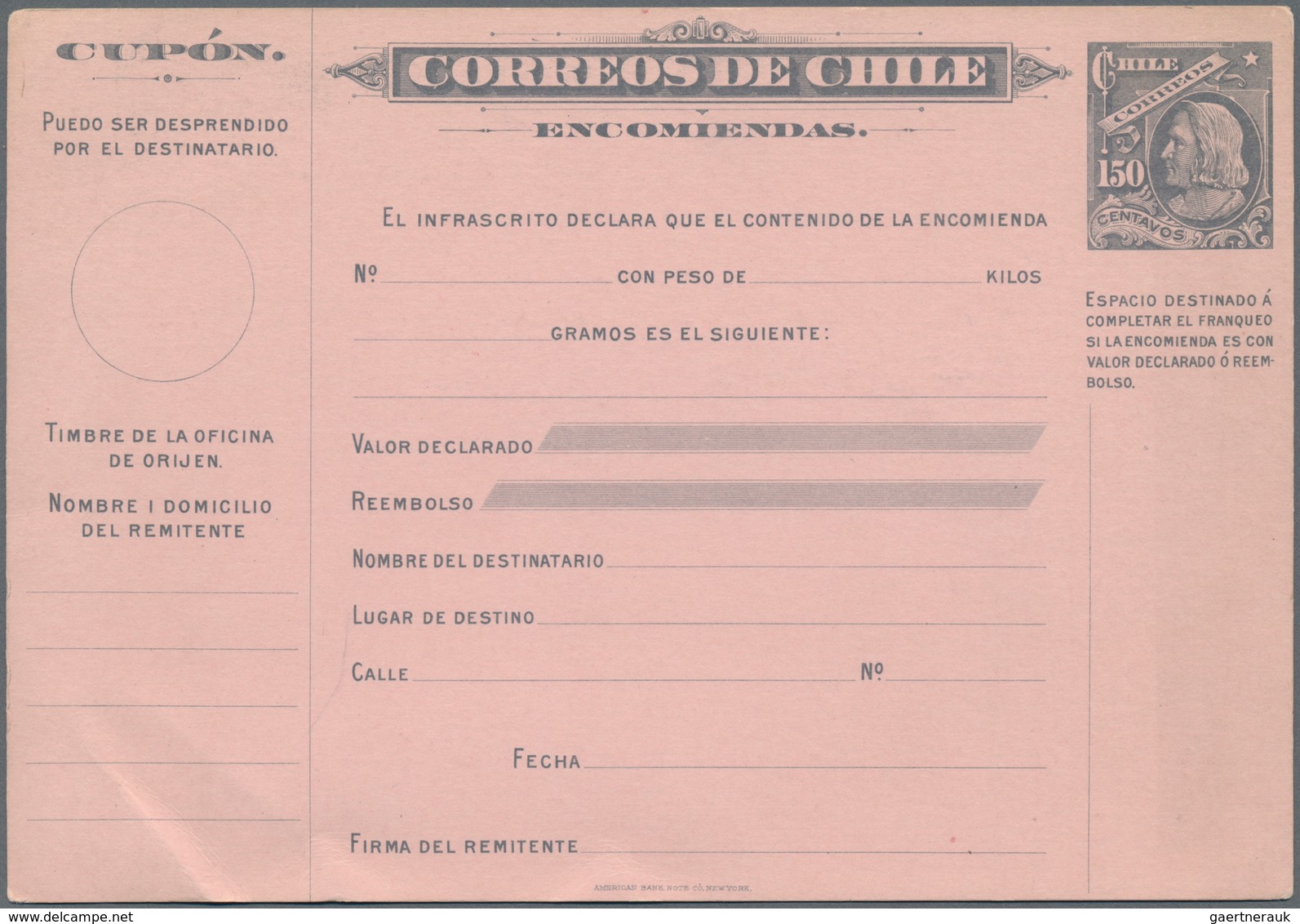 Chile - Ganzsachen: 1909/1931, Lot Of Four Parcel Despatch Forms: H&G Nos. 2, 3, 28 Unused; No. 18 U - Chile