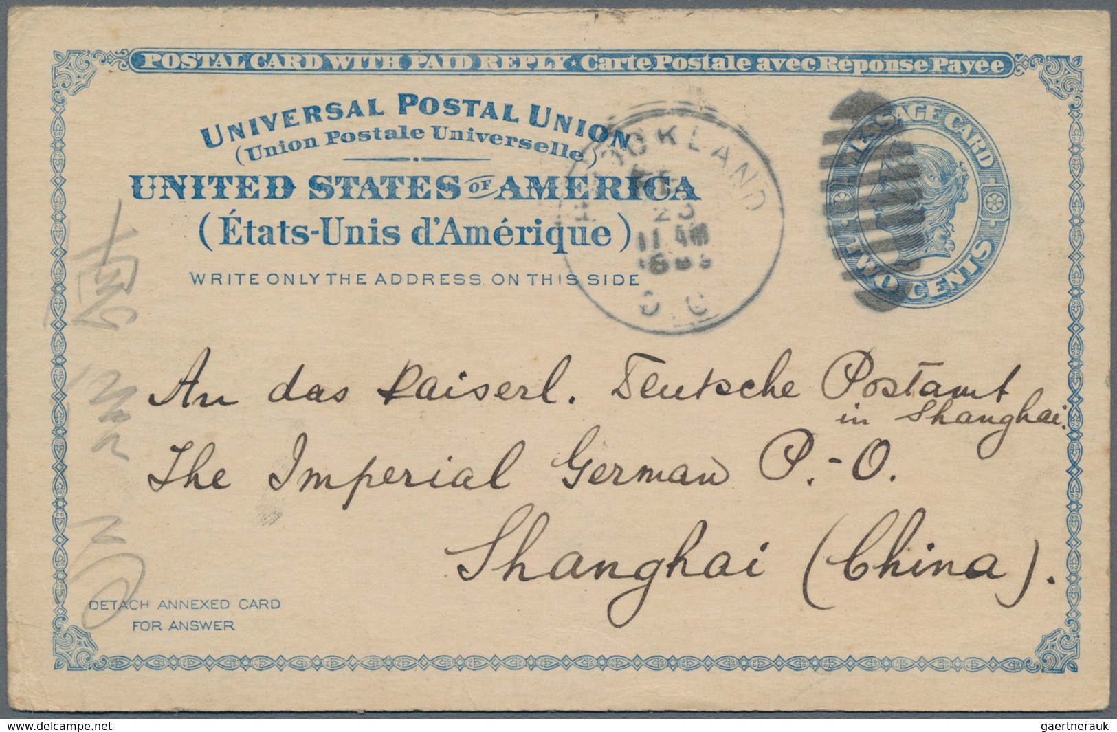 China: 1861/1936, China/Hongkong, Lot Of Eight Covers/cards, Incl. Incoming Mail, Nice Range Of Vari - Autres & Non Classés