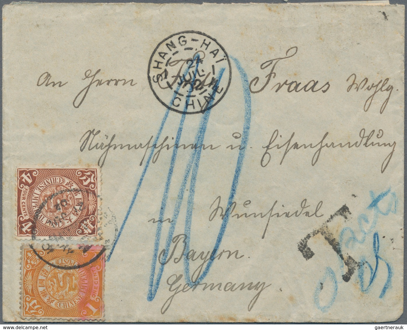 China: 1898/1902, coiling dragons on ppc (5, inc. 1900 combo-card with French offices), on cover (2,