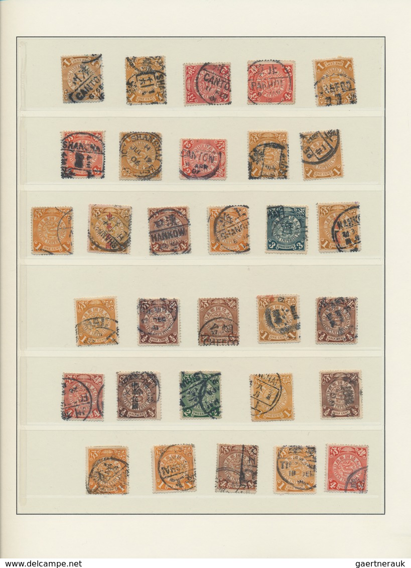 China: 1898/1912, collection of of more than 350 Engraved Coiling Dragons on pages, including the la