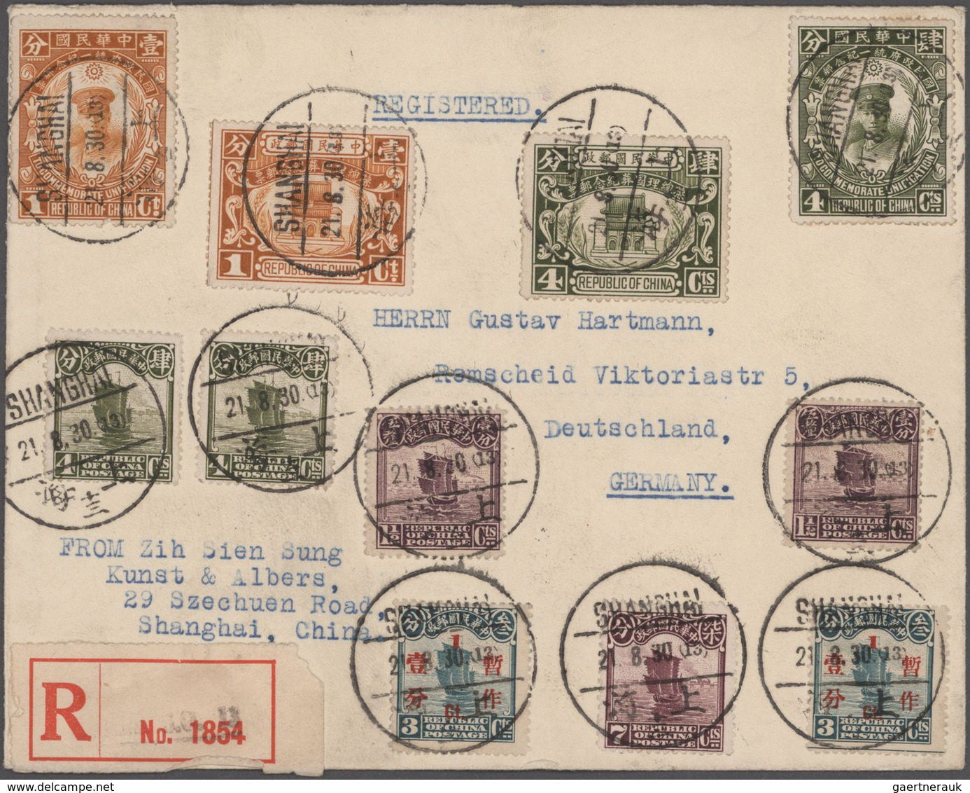 China: 1898/1940, lot covers/stationery mint/used inc. 1894 LOCAL POST AMOY blue pmk., registration