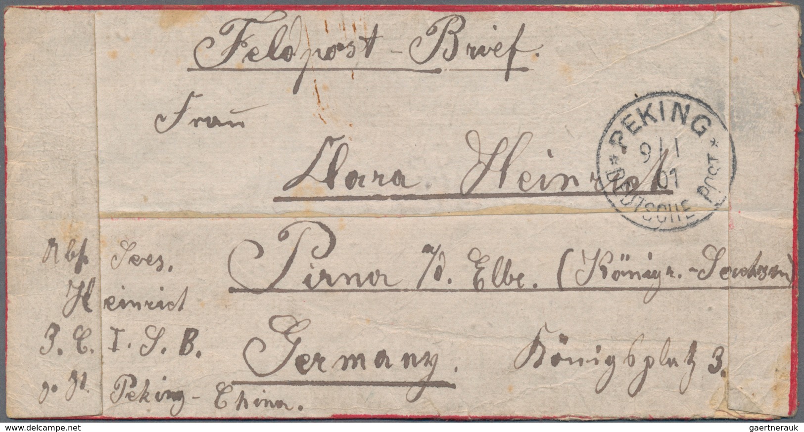 China - Fremde Postanstalten / Foreign Offices: Germany, Field Posts, 1900/05, 1901 Red-band Cover " - Autres & Non Classés