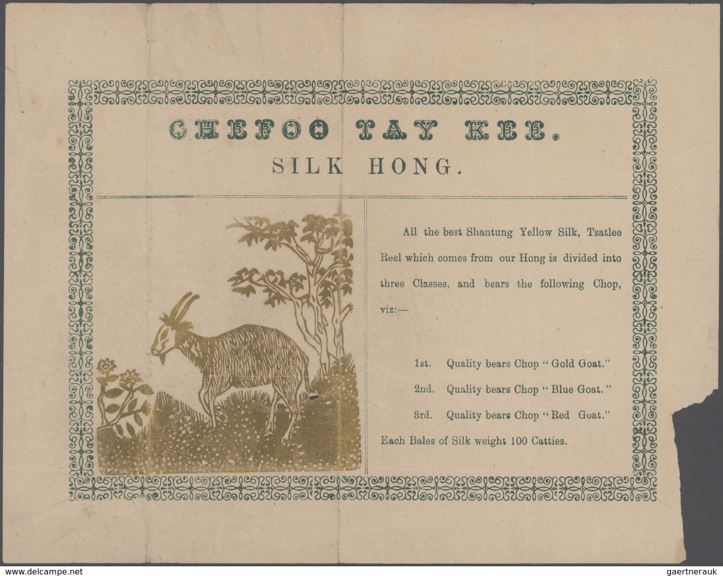 China - Besonderheiten: 1866/86 (ca.), Collection Of Trade Chop Samples Of Chinese Silk And Tea Trad - Andere & Zonder Classificatie