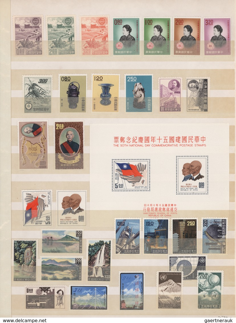 China - Taiwan (Formosa): 1945/80, Collection In Springback Album Including Many Better Sets And Sov - Usados