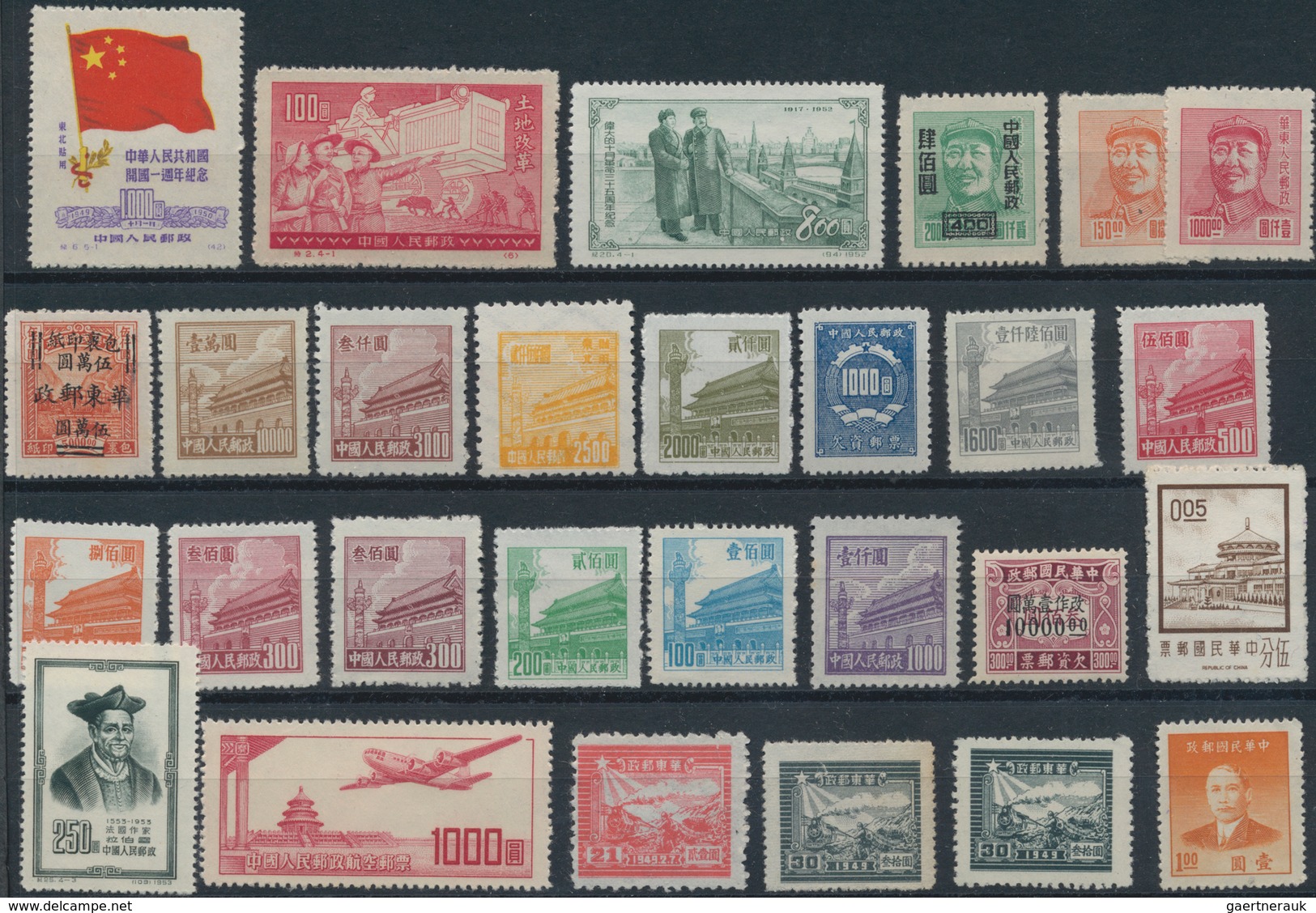 China - Volksrepublik: 1870/2004 (ca.), mixed lot in a box offering used and unused stamps on stockc