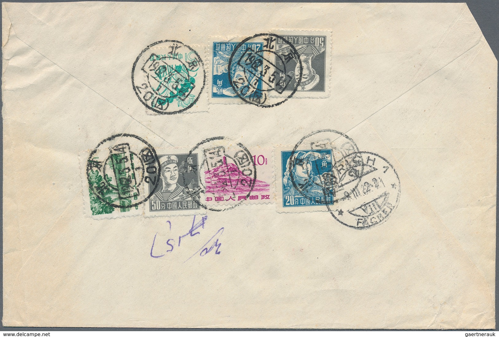 China - Volksrepublik: 1951/81, Covers (6 Inc. 1954 Military Mail From Andong), Mint Ppc, Multilingu - Autres & Non Classés
