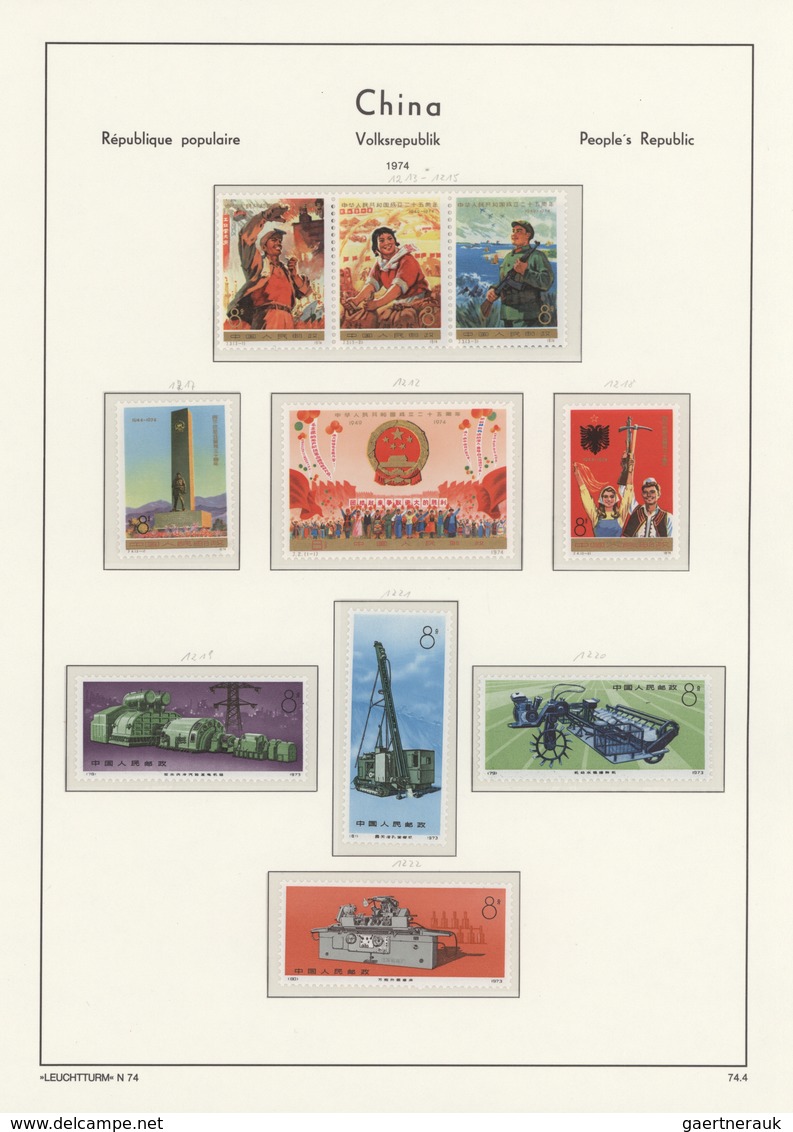 China - Volksrepublik: 1966/75, largely complete collection on album pages, including better sets su