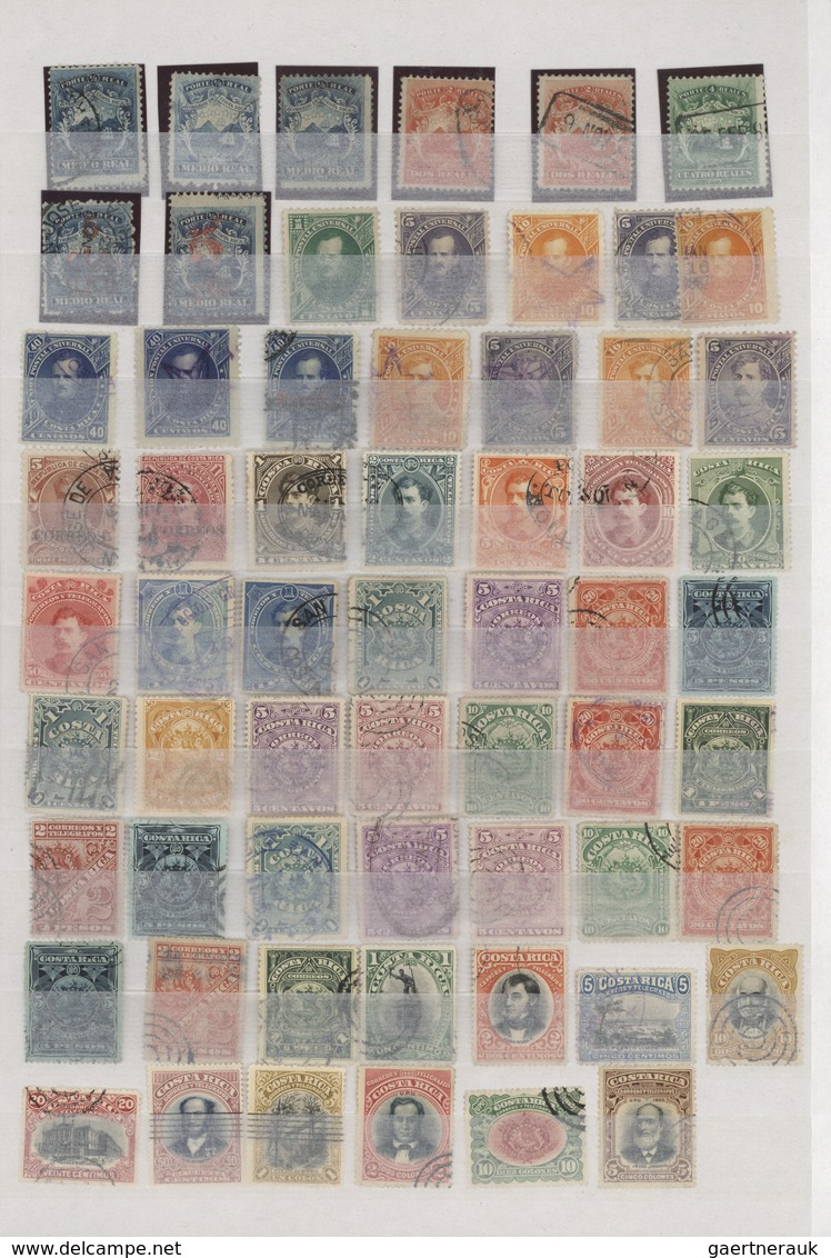 Costa Rica: 1862/1910 (ca.), Used Collection Of Apprx. 150 Stamps Incl. Six Stamps Of 1st Issue, Som - Costa Rica