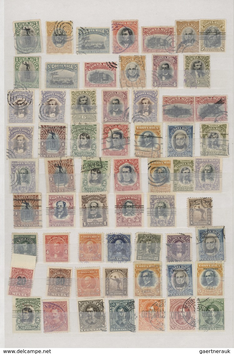 Costa Rica: 1862/1910 (ca.), Used Collection Of Apprx. 150 Stamps Incl. Six Stamps Of 1st Issue, Som - Costa Rica