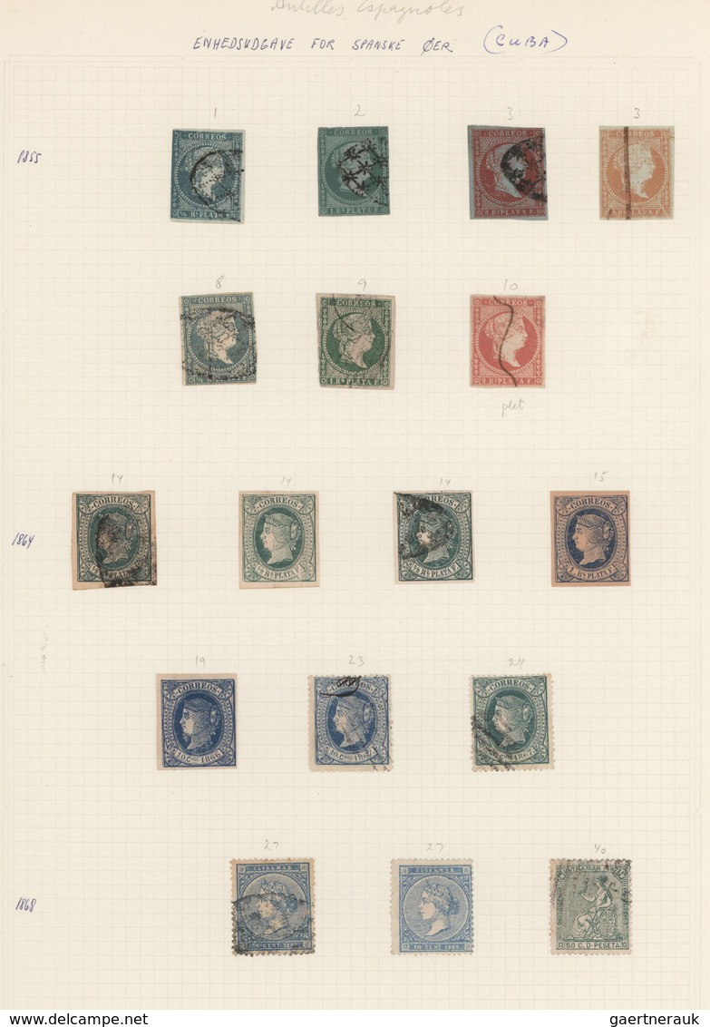 Cuba: 1855/1980 (ca.), Cuba/Puerto Rico, Used And Mint Collection/accumulation On Leaves/stockpages, - Autres & Non Classés