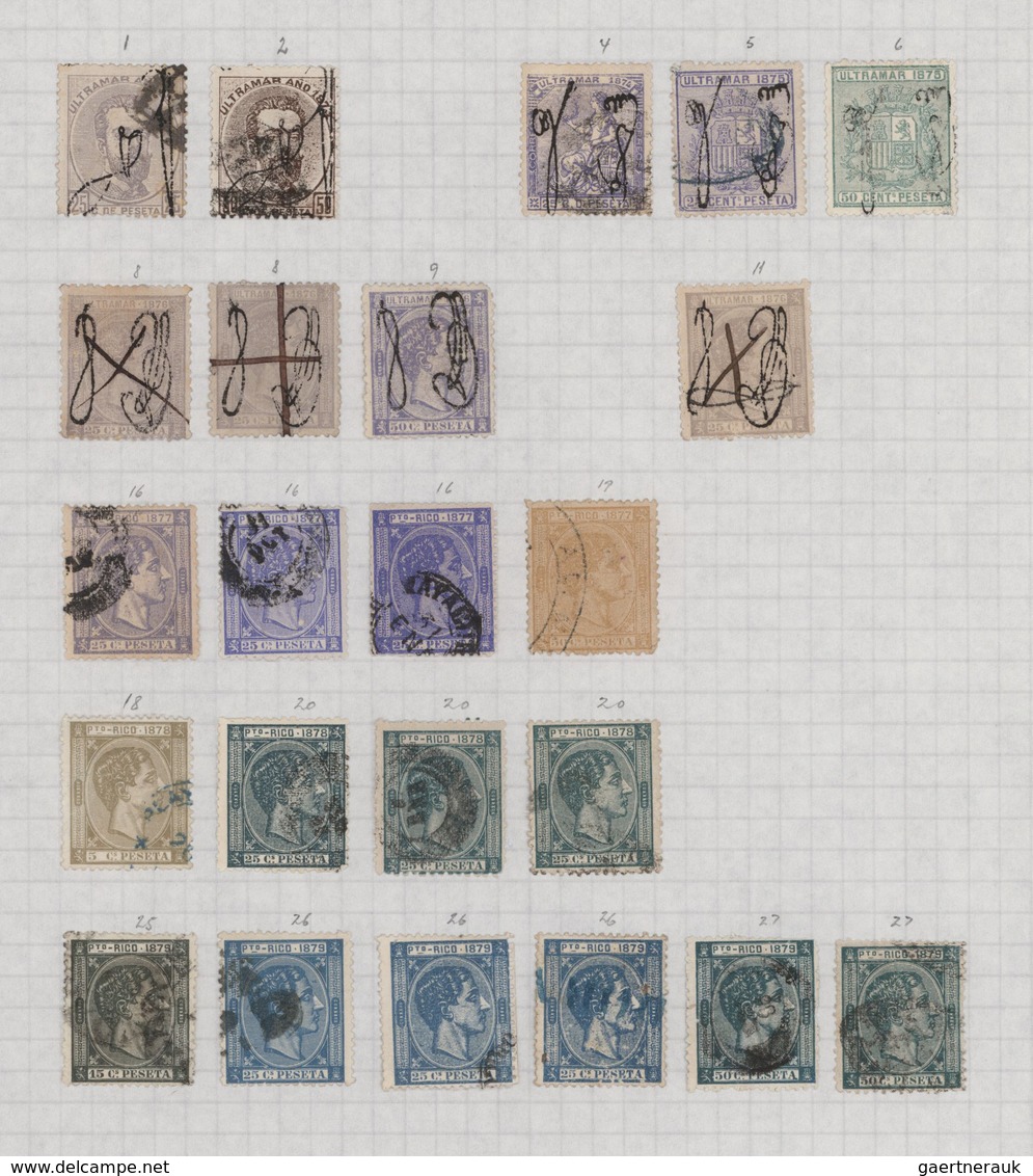 Cuba: 1855/1980 (ca.), Cuba/Puerto Rico, Used And Mint Collection/accumulation On Leaves/stockpages, - Autres & Non Classés