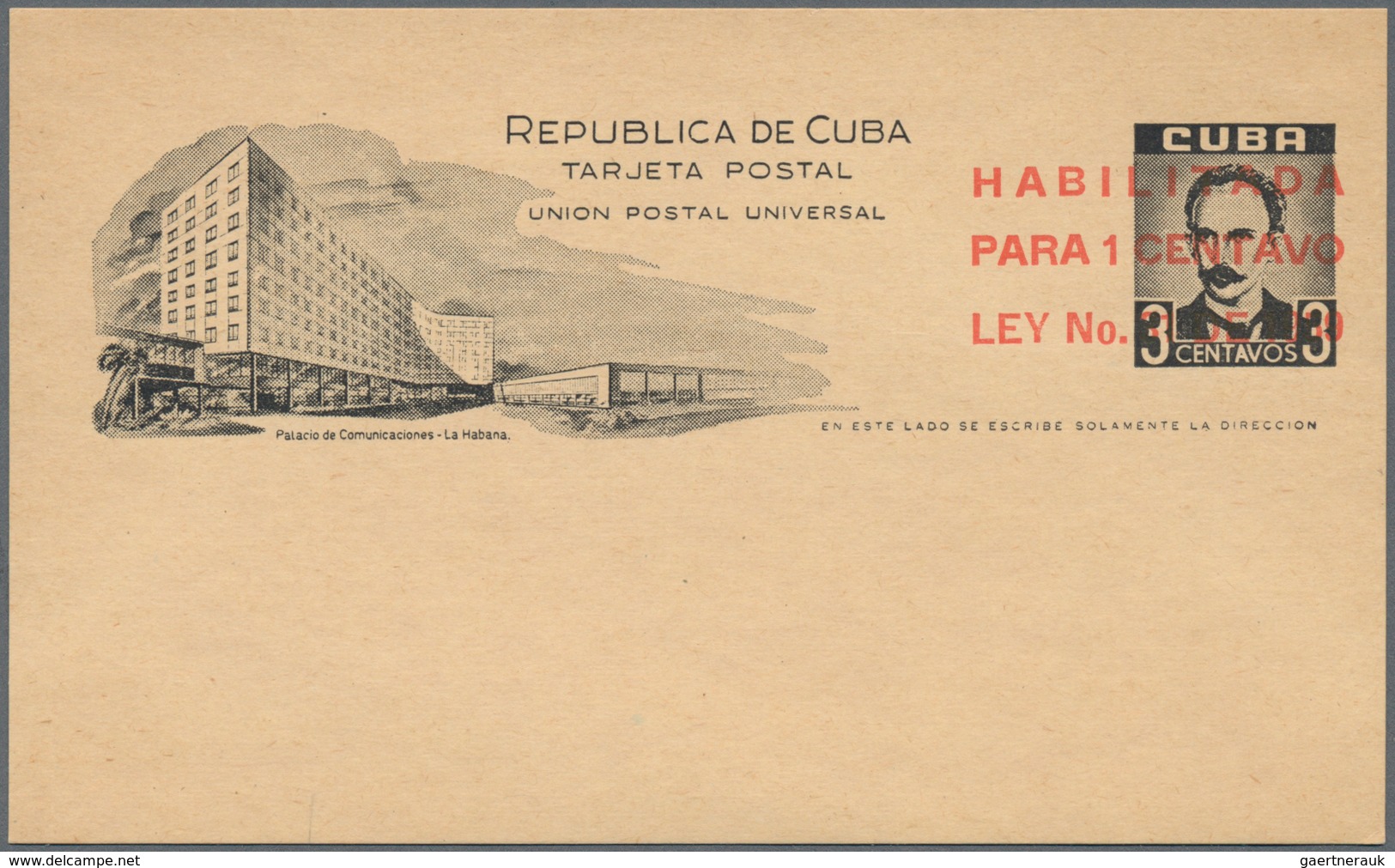 Cuba - Ganzsachen: 1899/1959, Lot Of Nine Unused Stationery Cards: H&G Nos. 36, 37, 39 (2), 40 (2), - Andere & Zonder Classificatie