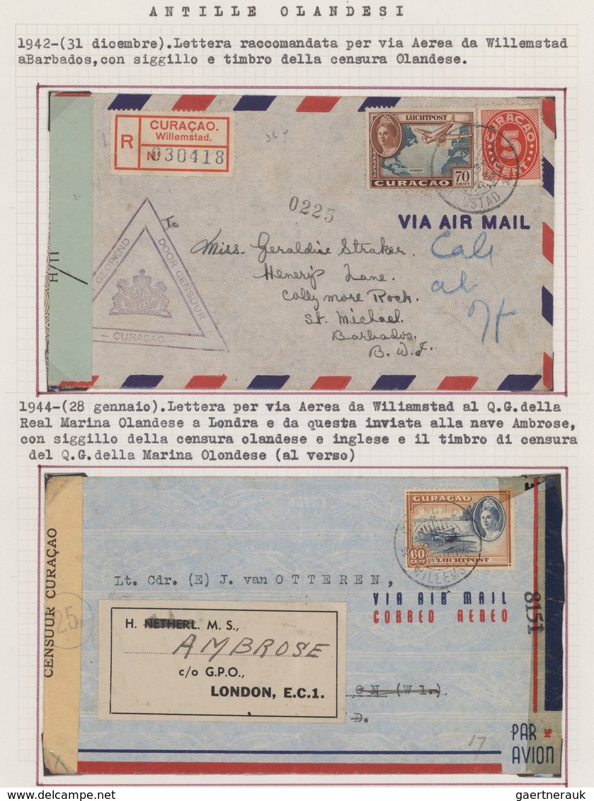Curacao: 1935/1956, Assortment Of 18 Commercial Covers Incl. Registered, Censored And Airmail. Nice - Curazao, Antillas Holandesas, Aruba